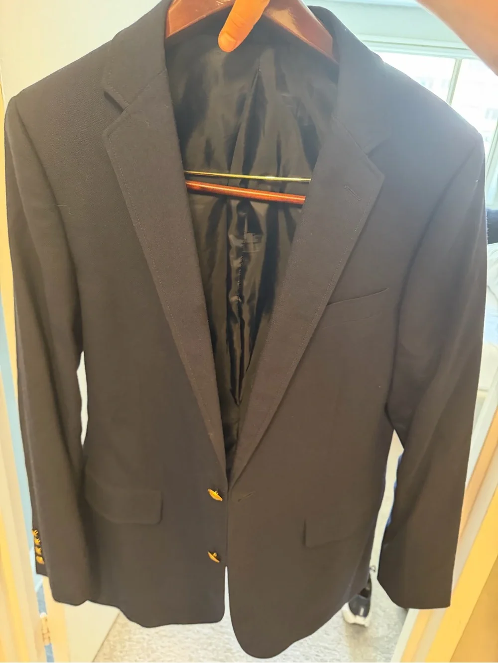 J. Crew Navy sport Blazer with Gold Buttons sz 40R